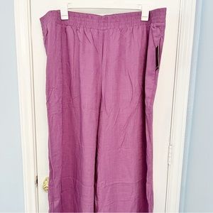 Eloquii Women’s lilac linen pants, Plus Size 24